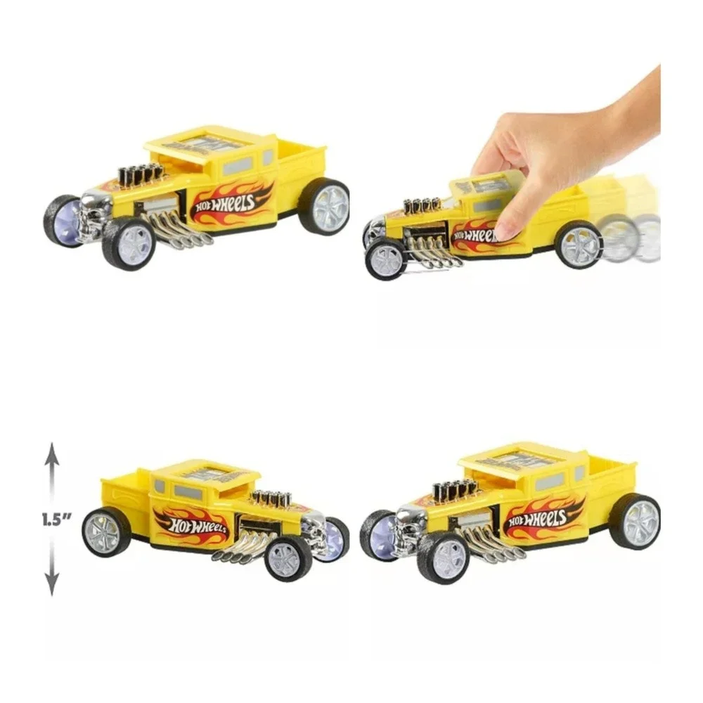 Hot Wheels Kids Pullback & Go Fast Racer Yellow Bone Shaker Car Ages 3+